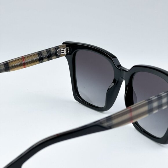 Burberry BE4335 39298G BRAND NEW Sunglasses Black Grey Square Women main image 7